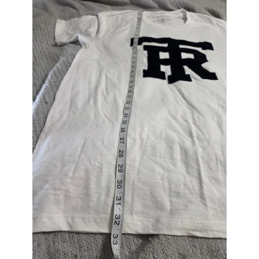 True Religion Mens XXL White Chenille TR Logo Patch Slub Cotton T-Shirt New